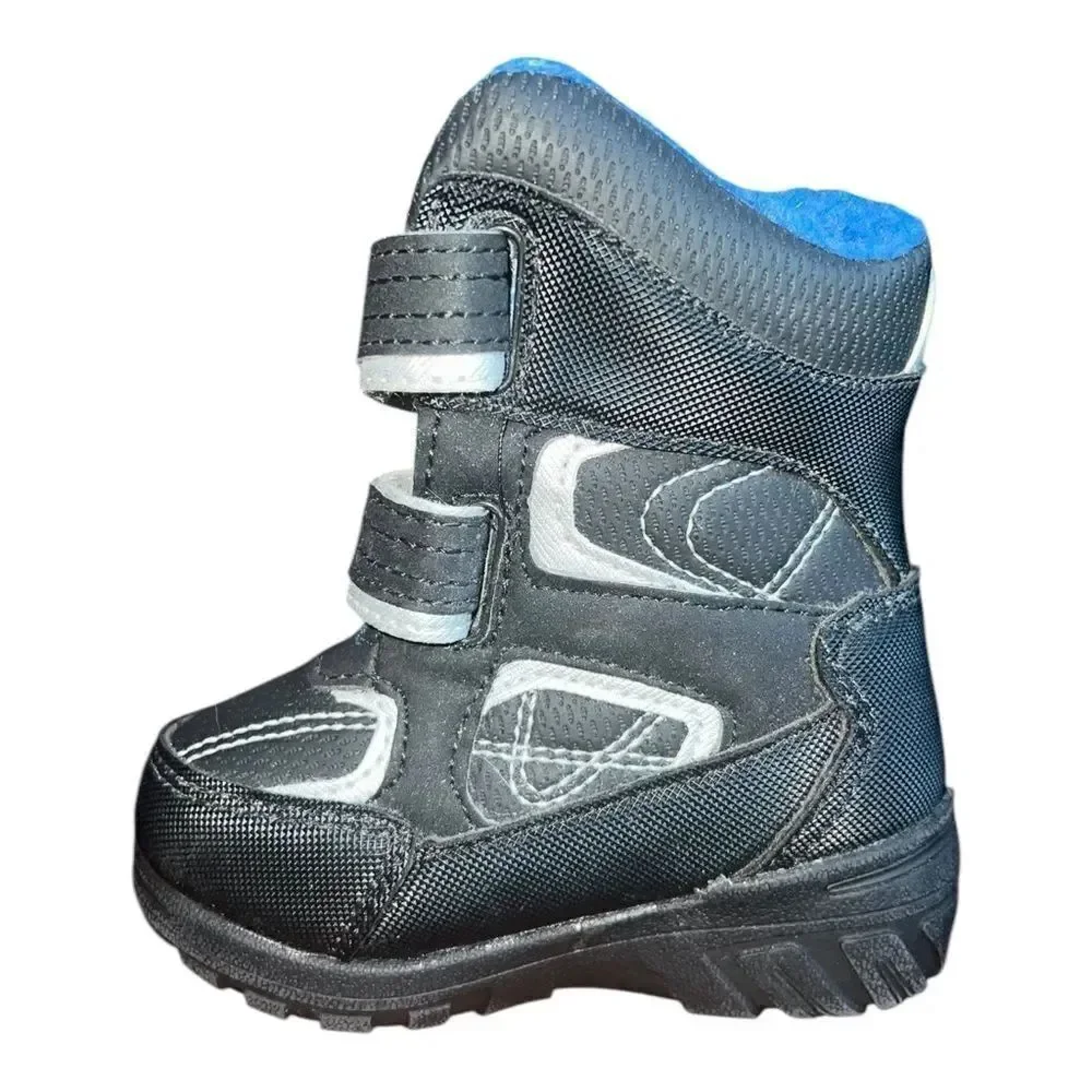 totes Tayton Mid Toddler Boys' Waterproof Winter Boots Black Blue 5M EUC
